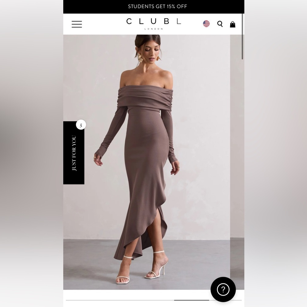 Rib knit maxi dress with asymmetrical hem